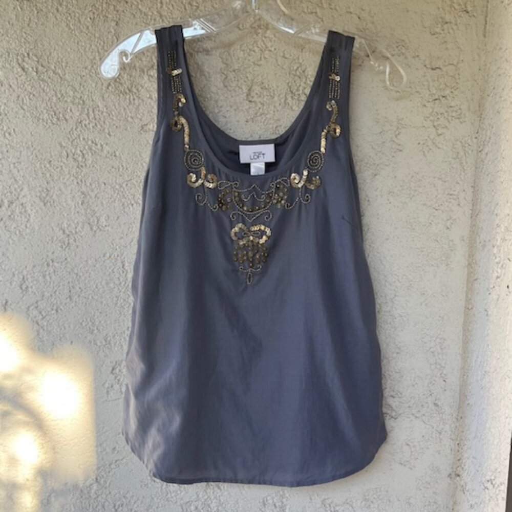 Cotton/Silk Beaded Tank Blouse – new with tags - Picture 2 of 7